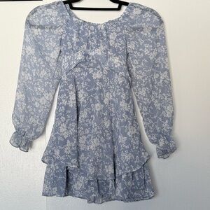 Lucky Brand Boho Chic Girls Long Sleeve Floral Dress - Size 7
